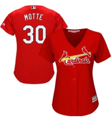 Women's Majestic St. Louis Cardinals #30 Jason Motte Replica Red Alternate Cool Base MLB Jersey