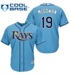 Men's Majestic Tampa Bay Rays #19 Dustin McGowan Replica Light Blue Alternate 2 Cool Base MLB Jersey