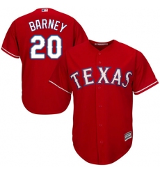 Men's Majestic Texas Rangers #20 Darwin Barney Replica Red Alternate Cool Base MLB Jersey