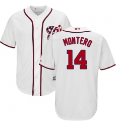 Youth Majestic Washington Nationals #14 Miguel Montero Authentic White Home Cool Base MLB Jersey