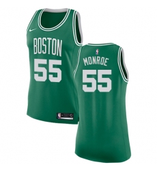 Women's Nike Boston Celtics #55 Greg Monroe Authentic Green(White No.) Road NBA Jersey - Icon Edition