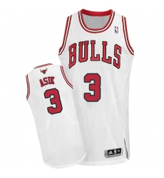 Youth Adidas Chicago Bulls #3 Omer Asik Authentic White Home NBA Jersey