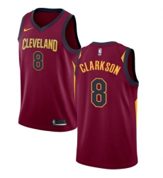 Men's Nike Cleveland Cavaliers #8 Jordan Clarkson Swingman Maroon NBA Jersey - Icon Edition