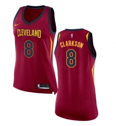 Women's Nike Cleveland Cavaliers #8 Jordan Clarkson Authentic Maroon NBA Jersey - Icon Edition