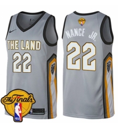 Youth Nike Cleveland Cavaliers #22 Larry Nance Jr. Swingman Gray 2018 NBA Finals Bound NBA Jersey - City Edition