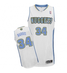 Youth Adidas Denver Nuggets #34 Devin Harris Authentic White Home NBA Jersey