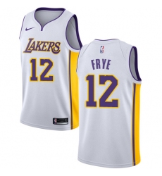 Men's Nike Los Angeles Lakers #12 Channing Frye Swingman White NBA Jersey - Association Edition