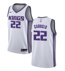 Men's Nike Sacramento Kings #22 Bruno Caboclo Authentic White NBA Jersey - Association Edition