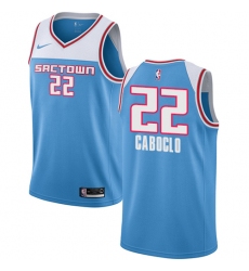 Men's Nike Sacramento Kings #22 Bruno Caboclo Swingman Blue NBA Jersey - 2018 19 City Edition