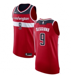 Men's Nike Washington Wizards #9 Ramon Sessions Authentic Red NBA Jersey - Icon Edition
