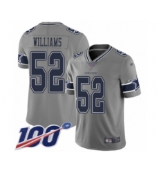Youth Dallas Cowboys #52 Connor Williams Limited Gray Inverted Legend 100th Season Football Jersey