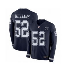 Youth Nike Dallas Cowboys #52 Connor Williams Limited Navy Blue Therma Long Sleeve NFL Jersey