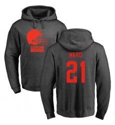 NFL Nike Cleveland Browns #21 Denzel Ward Ash One Color Pullover Hoodie