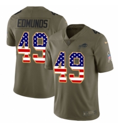 Men's Nike Buffalo Bills #49 Tremaine Edmunds Limited Olive USA Flag 2017 Salute to Service NFL Jersey