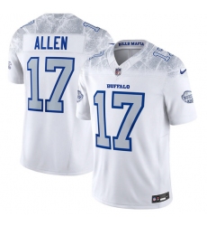 Men's Buffalo Bills #17 Josh Allen White 2025 F.U.S.E. “Rivalries” Vapor Limited Football Stitched Jersey