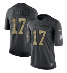Men's Nike Buffalo Bills #17 Josh Allen Limited Black 2016 Salute to Service NFL Jersey