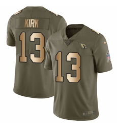 Men's Nike Arizona Cardinals #13 Christian Kirk Limited Olive/Gold 2017 Salute to Service NFL Jersey