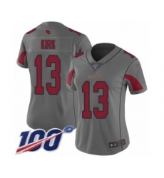 Women's Arizona Cardinals #13 Christian Kirk Limited Silver Inverted Legend 100th Season Football Jersey