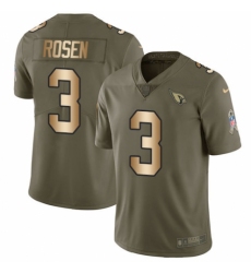 Men's Nike Arizona Cardinals #3 Josh Rosen Limited Olive/Gold 2017 Salute to Service NFL Jersey