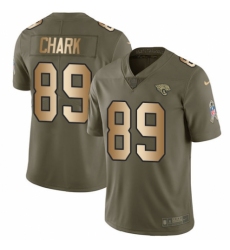 Men's Nike Jacksonville Jaguars #89 DJ Chark Limited Olive/Gold 2017 Salute to Service NFL Jersey