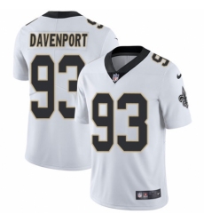 Men's Nike New Orleans Saints #93 Marcus Davenport White Vapor Untouchable Limited Player NFL Jersey