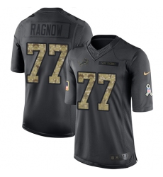 Youth Nike Detroit Lions #77 Frank Ragnow Limited Black 2016 Salute to Service NFL Jersey