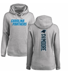 NFL Women's Nike Carolina Panthers #12 D.J. Moore Ash Backer Pullover Hoodie