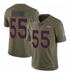 Youth Nike Denver Broncos #55 Bradley Chubb Limited Olive 2017 Salute to Service NFL Jersey
