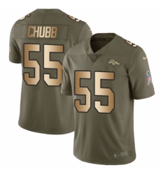 Youth Nike Denver Broncos #55 Bradley Chubb Limited Olive/Gold 2017 Salute to Service NFL Jersey