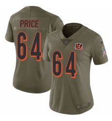 Women's Nike Cincinnati Bengals #64 Billy Price Limited Olive 2017 Salute to Service NFL Jersey