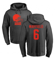 NFL Nike Cleveland Browns #6 Baker Mayfield Ash One Color Pullover Hoodie