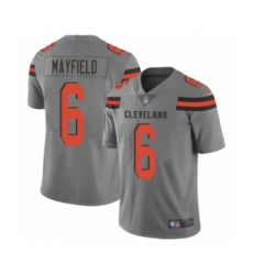 Women's Cleveland Browns #6 Baker Mayfield Limited Gray Inverted Legend Football Jersey