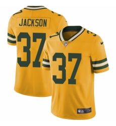 Men's Nike Green Bay Packers #37 Josh Jackson Limited Gold Rush Vapor Untouchable NFL Jersey
