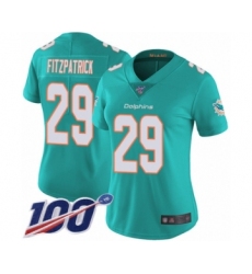 Women's Nike Miami Dolphins #29 Minkah Fitzpatrick Aqua Green Team Color Vapor Untouchable Limited Player 100th Season NFL Jersey