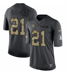 Youth Nike Minnesota Vikings #21 Mike Hughes Limited Black 2016 Salute to Service NFL Jersey