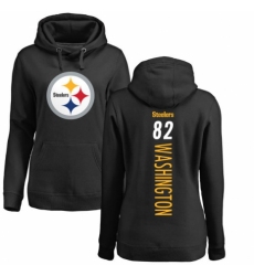 Women's Nike Pittsburgh Steelers #82 James Washington Black Backer Pullover Hoodie