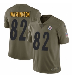 Youth Nike Pittsburgh Steelers #82 James Washington Limited Olive 2017 Salute to Service NFL Jersey