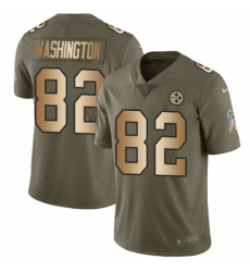 Youth Nike Pittsburgh Steelers #82 James Washington Limited Olive Gold 2017 Salute to Service NFL Jersey