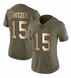 Women's Nike Oakland Raiders #15 Ryan Switzer Limited Olive/Gold 2017 Salute to Service NFL Jersey