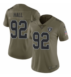 Women's Nike Oakland Raiders #92 P.J. Hall Limited Olive 2017 Salute to Service NFL Jersey