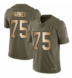 Men's Nike Oakland Raiders #75 Brandon Parker Limited Olive/Gold 2017 Salute to Service NFL Jersey