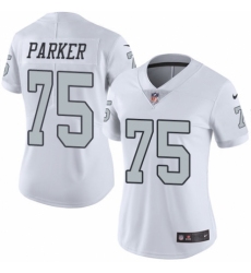 Women's Nike Oakland Raiders #75 Brandon Parker Limited White Rush Vapor Untouchable NFL Jersey