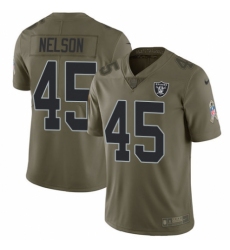 Men's Nike Oakland Raiders #45 Nick Nelson Limited Olive 2017 Salute to Service NFL Jersey