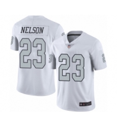 Men's Oakland Raiders #23 Nick Nelson Limited White Rush Vapor Untouchable Football Jersey
