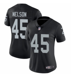 Women's Nike Oakland Raiders #45 Nick Nelson Black Team Color Vapor Untouchable Limited Player NFL Jersey