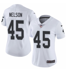 Women's Nike Oakland Raiders #45 Nick Nelson White Vapor Untouchable Limited Player NFL Jersey
