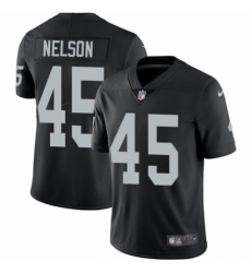 Youth Nike Oakland Raiders #45 Nick Nelson Black Team Color Vapor Untouchable Limited Player NFL Jersey