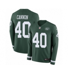 Youth Nike New York Jets #40 Trenton Cannon Limited Green Therma Long Sleeve NFL Jersey