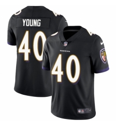Men's Nike Baltimore Ravens #40 Kenny Young Black Alternate Vapor Untouchable Limited Player NFL Jersey