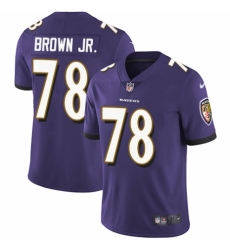 Youth Nike Baltimore Ravens #78 Orlando Brown Jr. Purple Team Color Vapor Untouchable Limited Player NFL Jersey